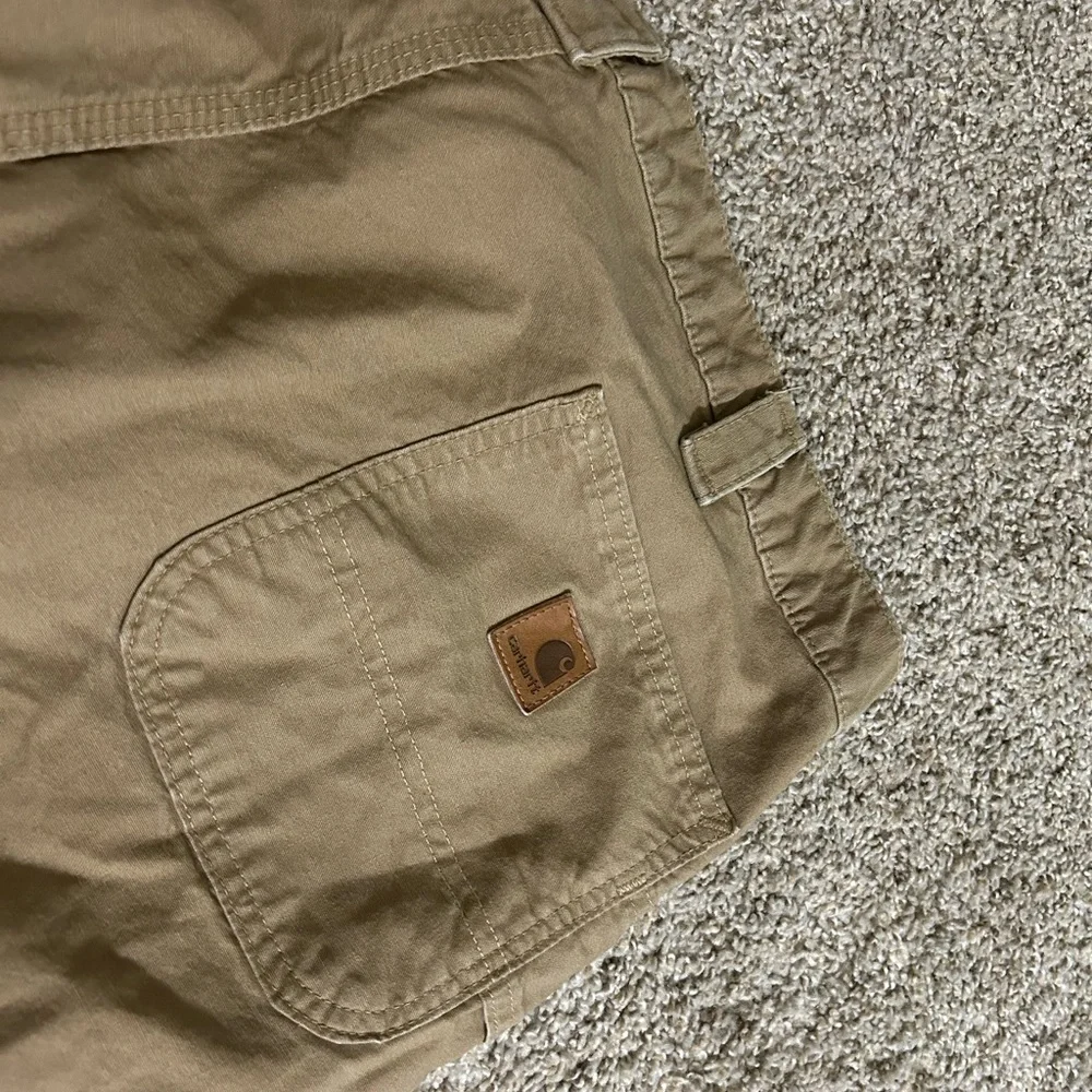 Carhartt Shorts Carpenter Workwear Canvas Hammer Loop Dark Khaki Men's Size 44